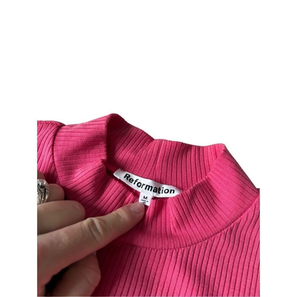 Reformation Skylar Knit Mini Dress size M Pink Sleeveless - Picture 4 of 8